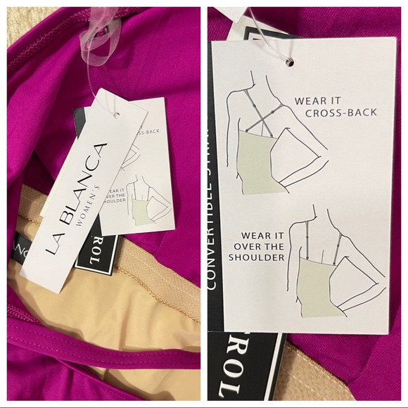 NWT! La Blanca Plus Size Island Goddess Lace-Up One Piece Swimsuit - Picture 4 of 8